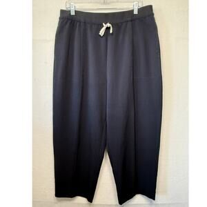Sweaty Betty Navy Blue High Rise Barrel Leg Crop Pants, Size 14